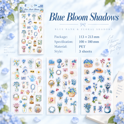 Wandering Blossom PET Floral Sticker Pack (3 Sheets)