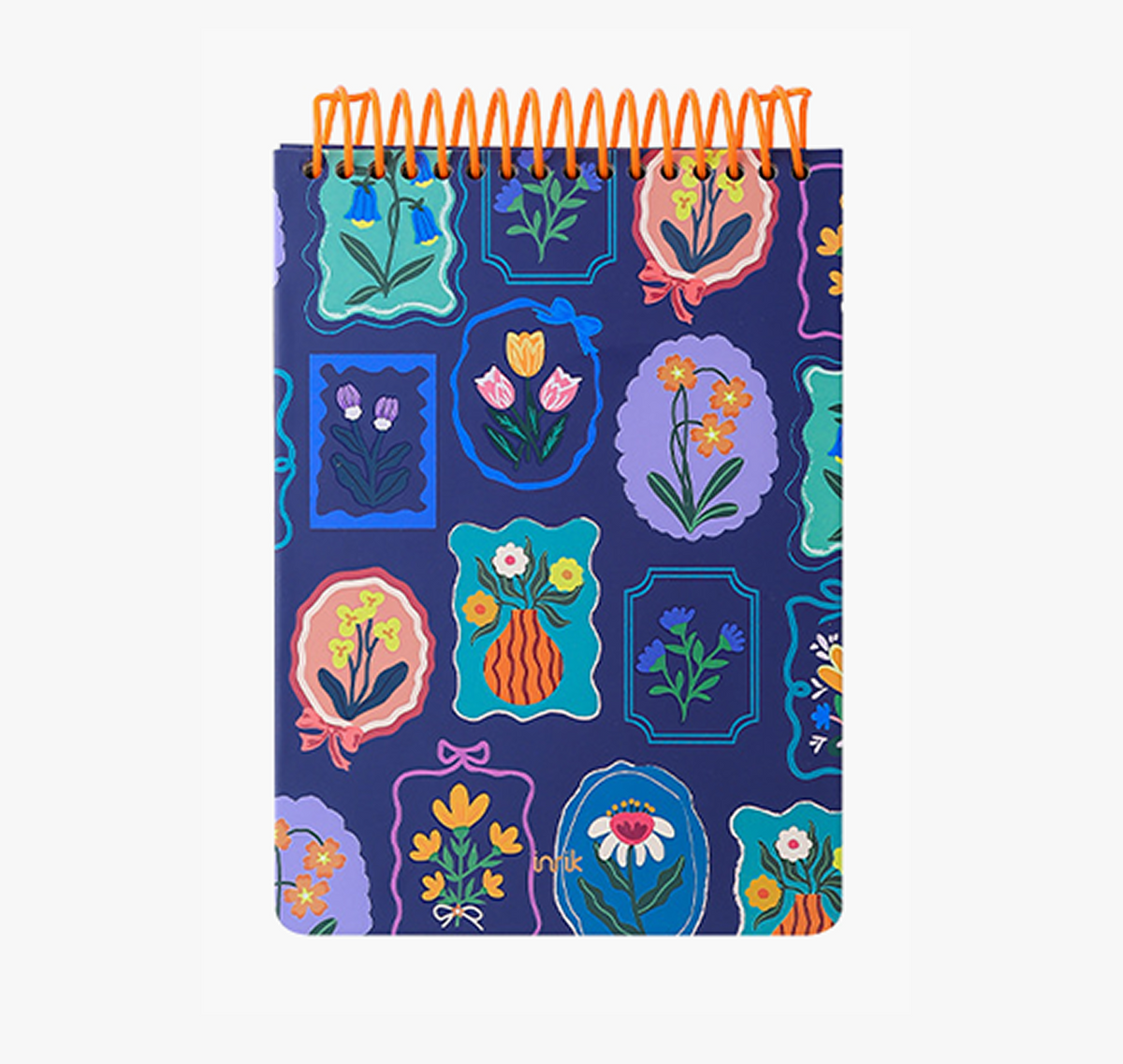 "Pastoral Florals" A5 Top-Flip Spiral Notebook by inrik - main product view for journaling notebook | Lumiyear
