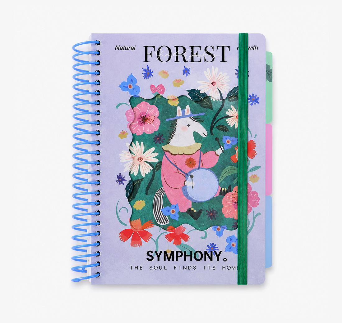 "Symphony of the Wild" A5 Large Spiral Notebook by inrik - main product view for journaling notebook | Lumiyear