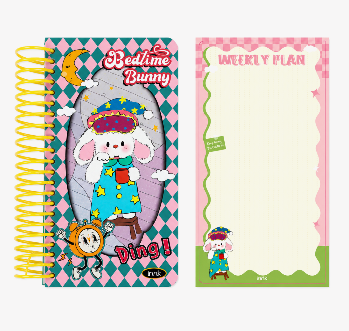 Illustrated 48K Spiral Notebook | Cute Cartoon Daily Planner Journal