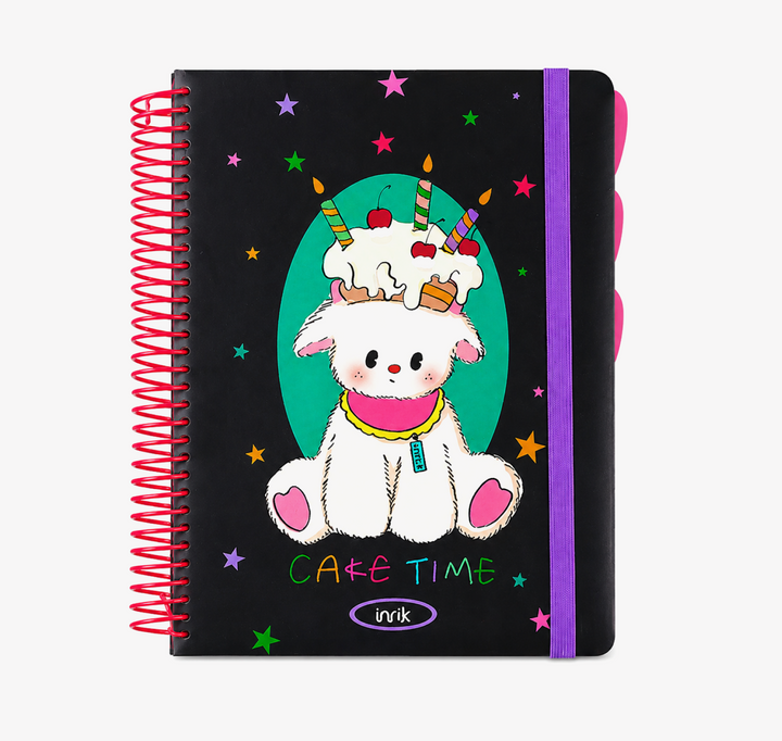 A4 Spiral Notebook with Elastic Band | Cute Retro American Cartoon Journal