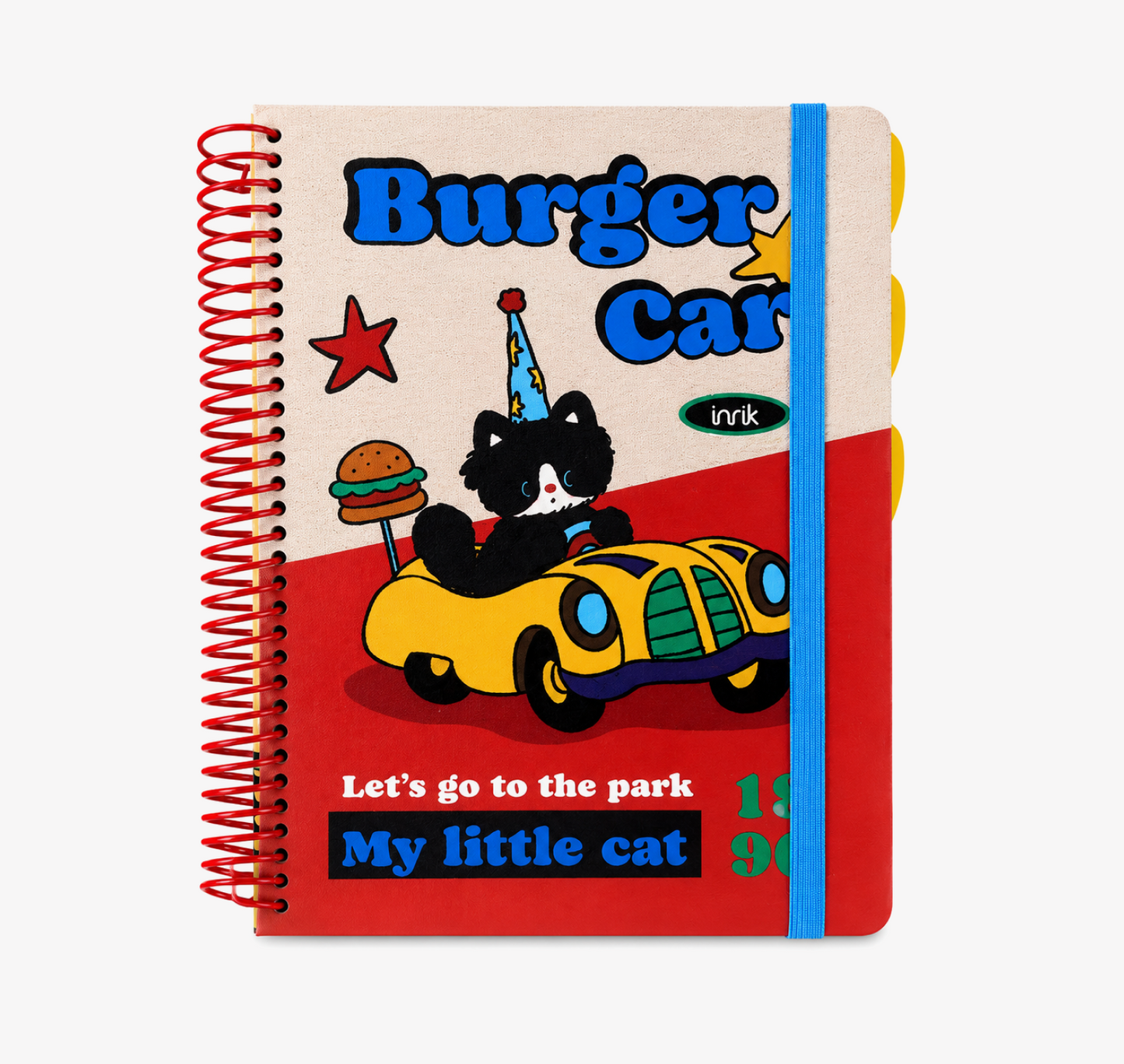 A4 Spiral Notebook with Elastic Band | Cute Retro American Cartoon Journal