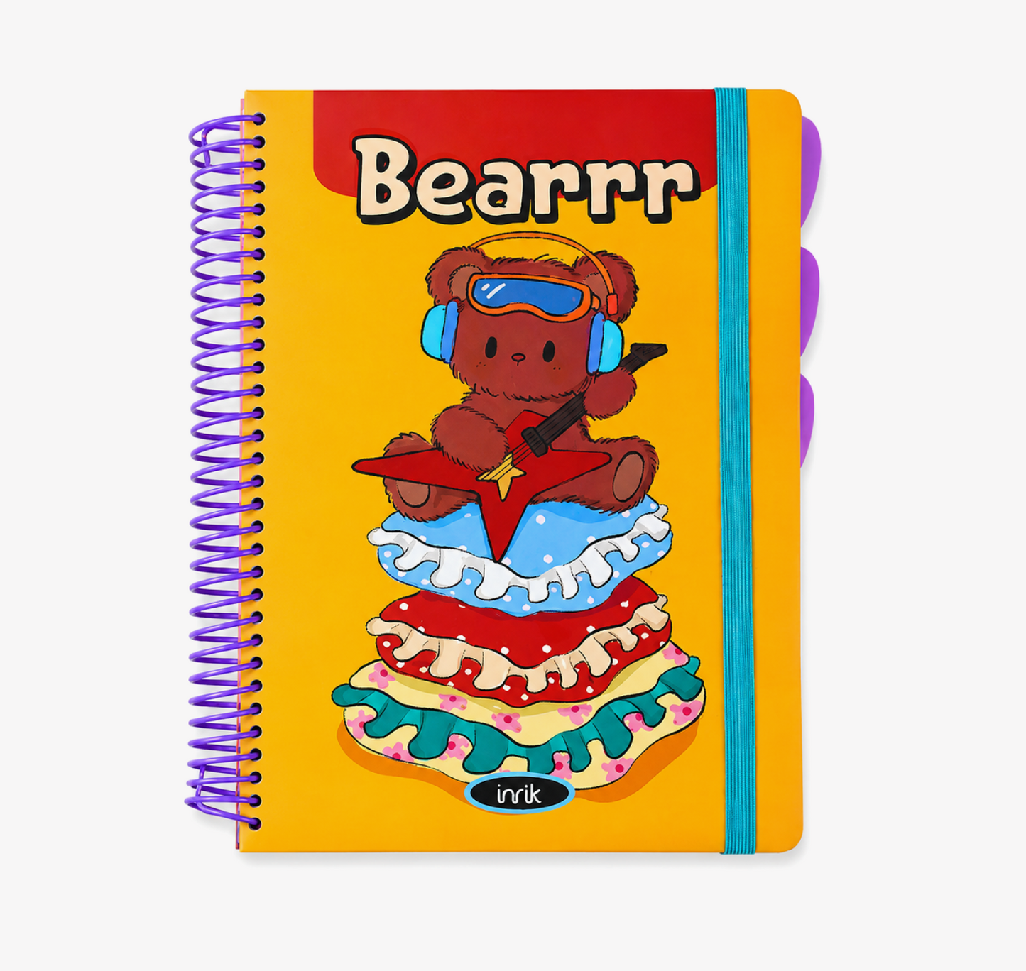 A4 Spiral Notebook with Elastic Band | Cute Retro American Cartoon Journal