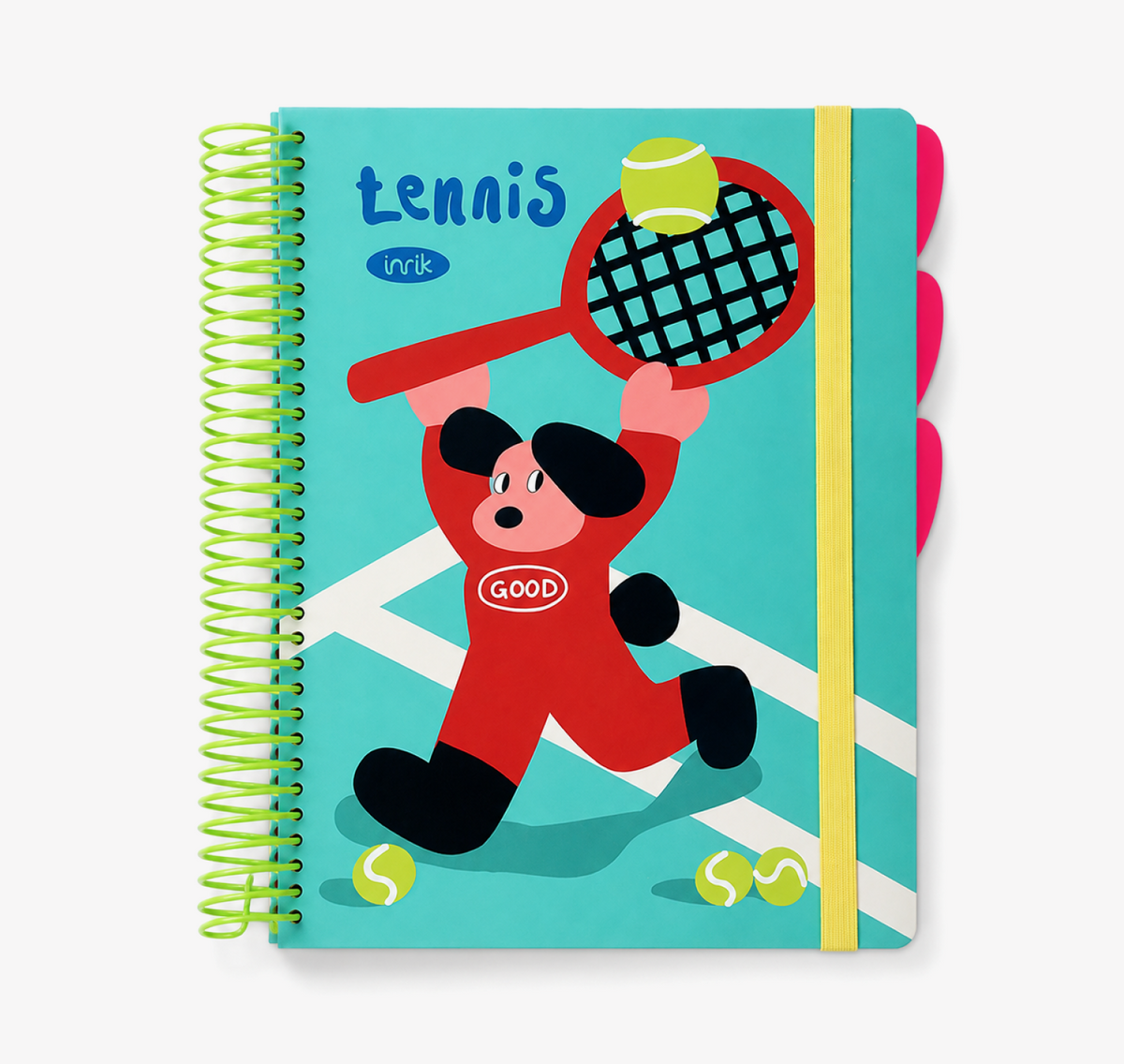 A4 Spiral Notebook with Elastic Band | Cute Dog Best Friends Journal