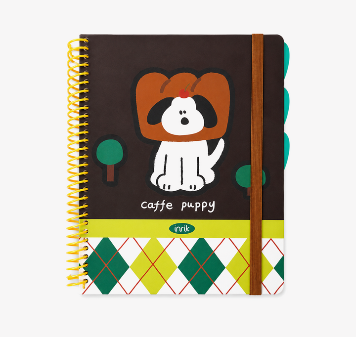 A4 Spiral Notebook with Elastic Band | Cute Dog Best Friends Journal