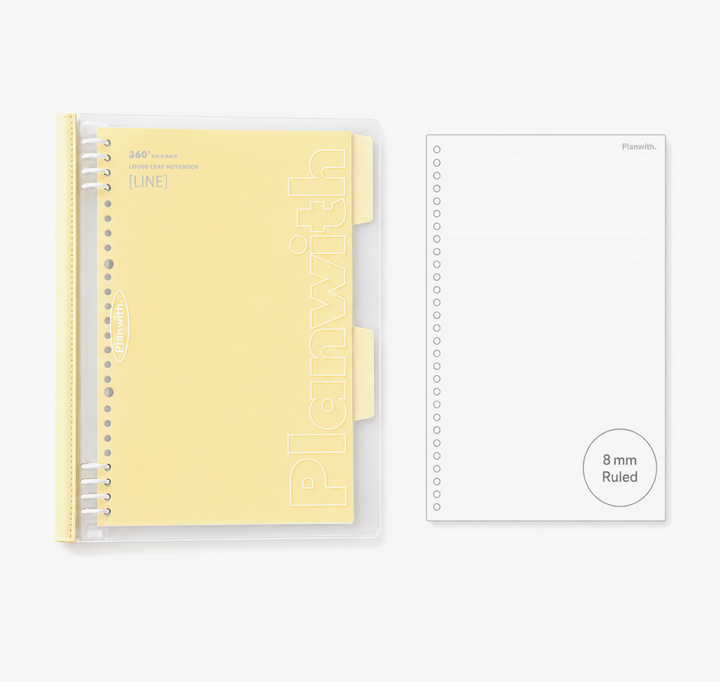 B5 Flexible Series 360° Fold Loose-Leaf Notebook by Planwith - color option view for journaling notebook | Lumiyear