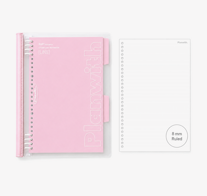 B5 Flexible Series 360° Fold Loose-Leaf Notebook by Planwith - color option view for journaling notebook | Lumiyear