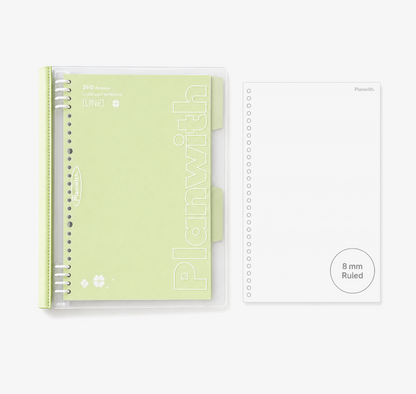 B5 Flexible Series 360° Fold Loose-Leaf Notebook by Planwith - color option view for journaling notebook | Lumiyear