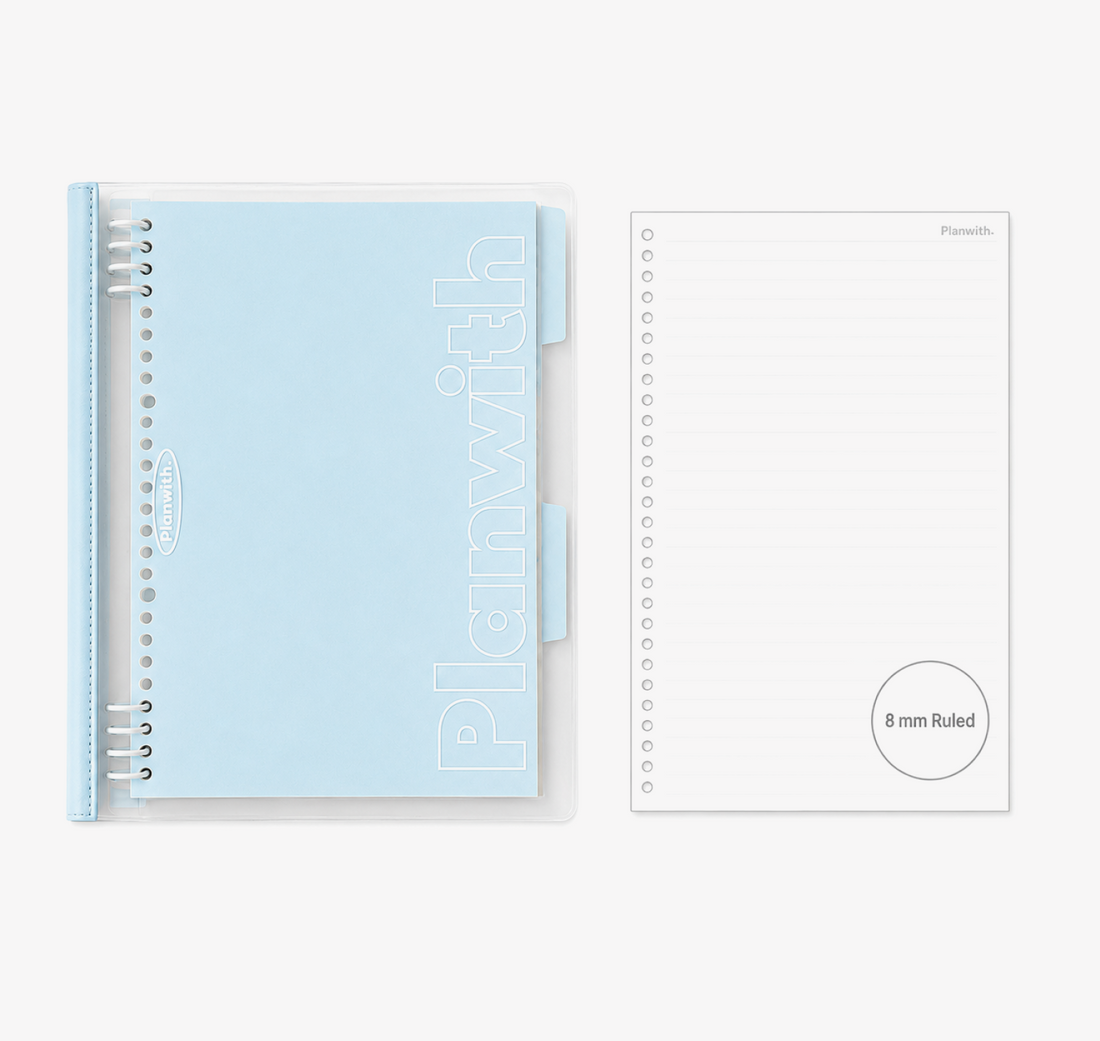 B5 Flexible Series 360° Fold Loose-Leaf Notebook by Planwith - color option view for journaling notebook | Lumiyear