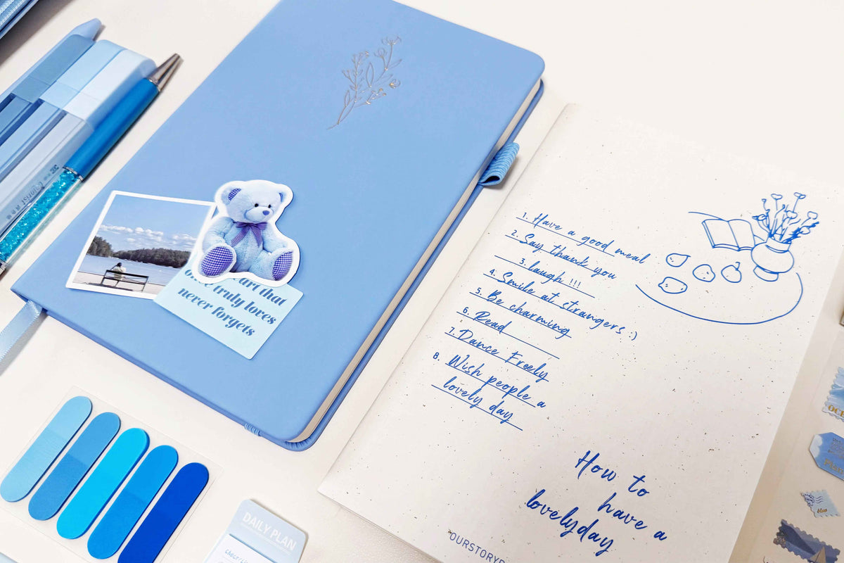Blue Stationery Set - color option view for aesthetic stationery | Lumiyear