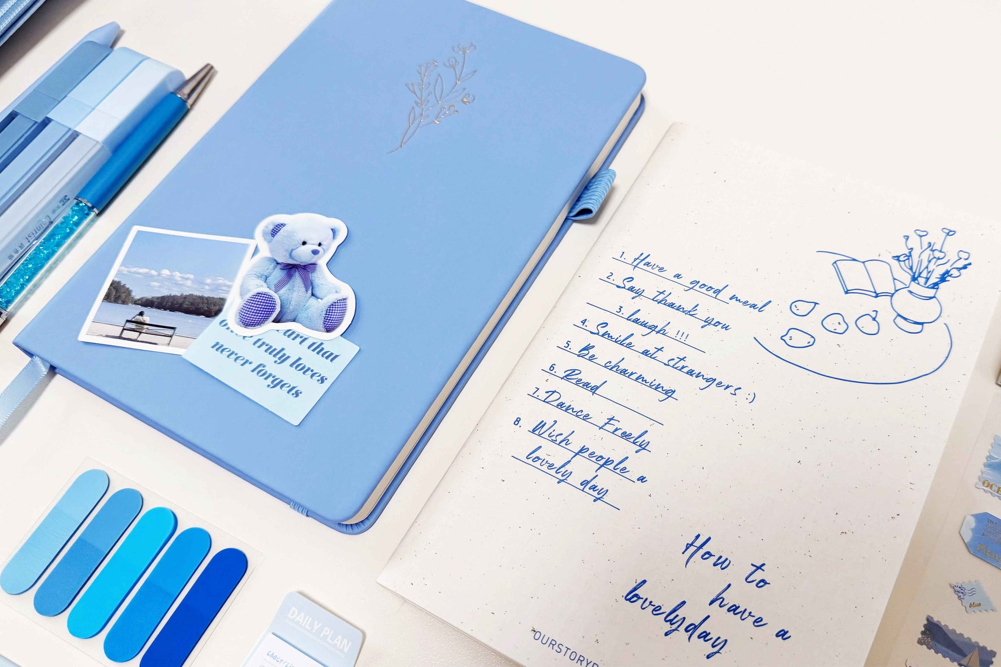 Premium Aesthetic Blue Stationery & Journaling Gift Set