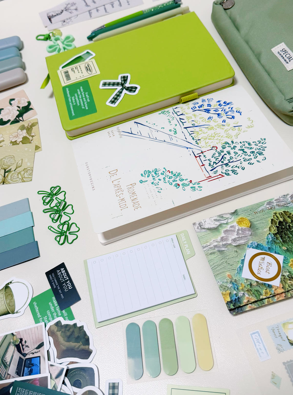 Green Stationery Set | Botanical Forest Journal Gift Box